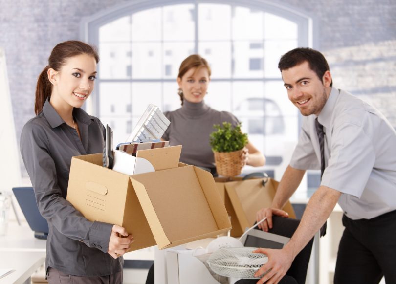 Peoples packing office things