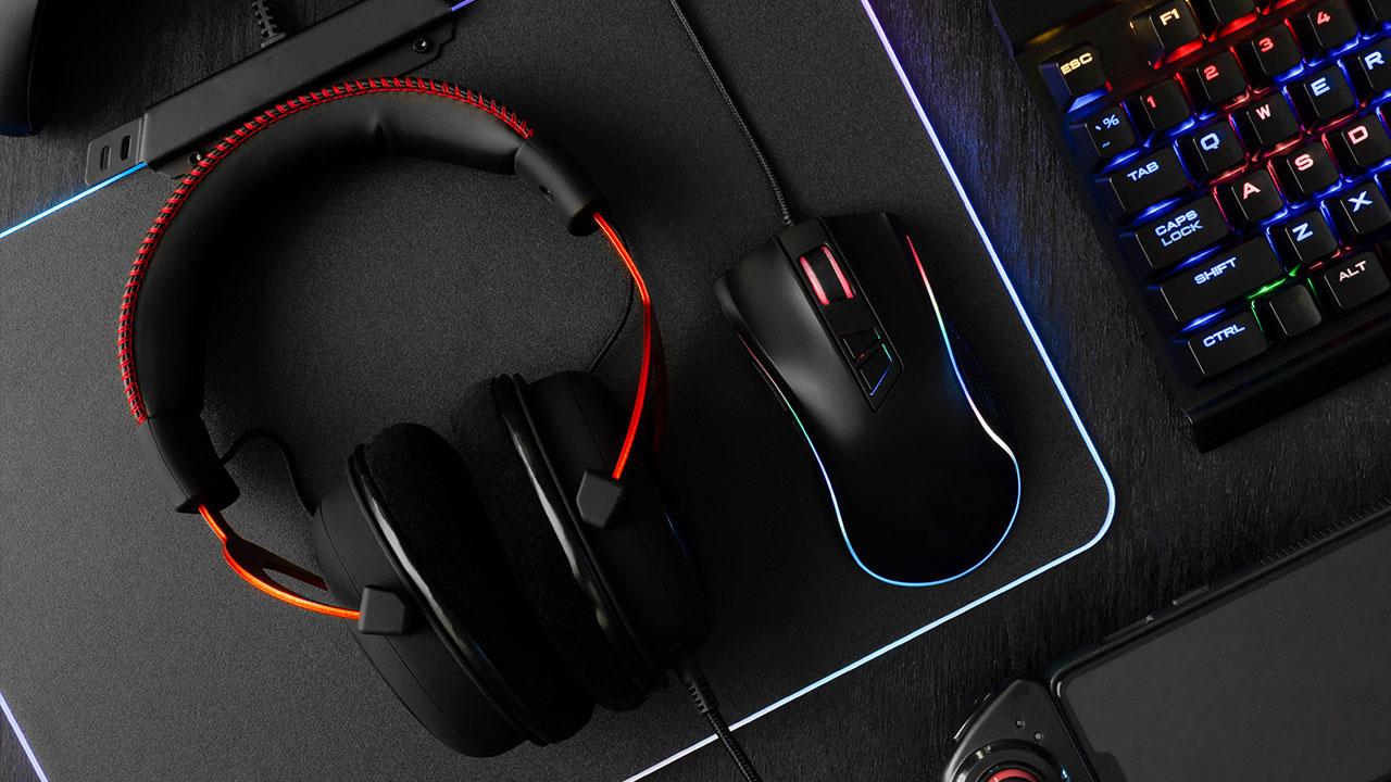 computer mouse and headset