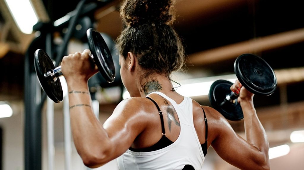 Girl doing back Exercises