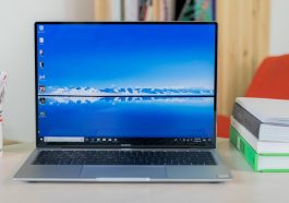 Laptop on a table