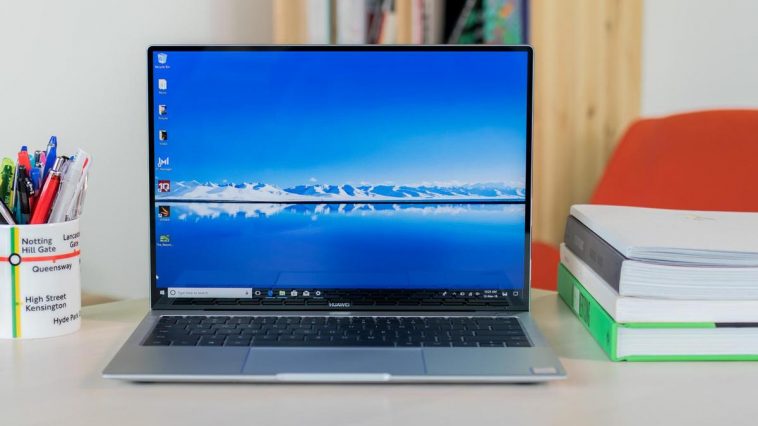 Laptop on a table